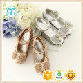 Golden/silver color girls shoes new arrival walker kids shoes footwear china wholesale baby girl wedges sandals